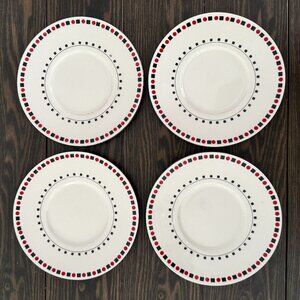 Set of 4 Vintage Avante Collection by Sango Saucer Small Plates, Magic Pattern